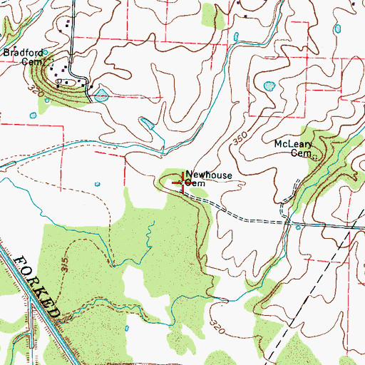Topographic Map of Newhouse Cemetery, TN