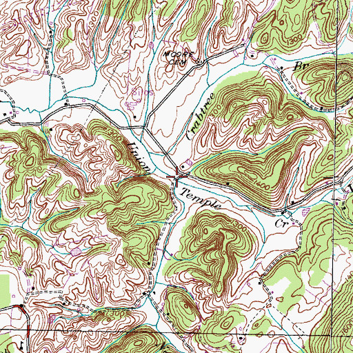 Topographic Map of Newmansville Creek, TN