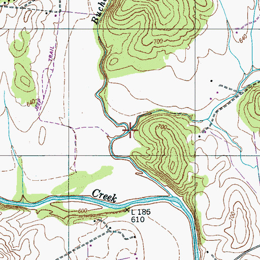 Topographic Map of Newton Branch, TN