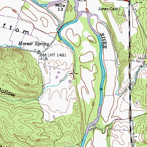 Topographic Map of Niblett Hollow, TN