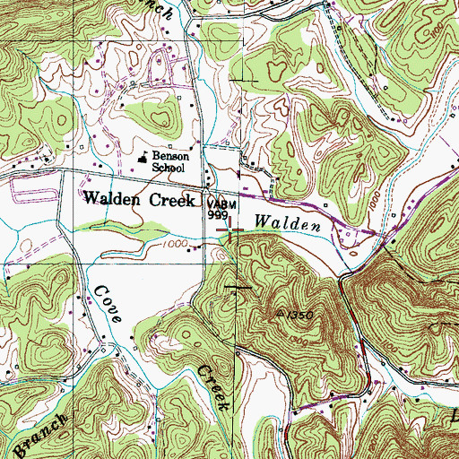 Topographic Map of Nichols Branch, TN