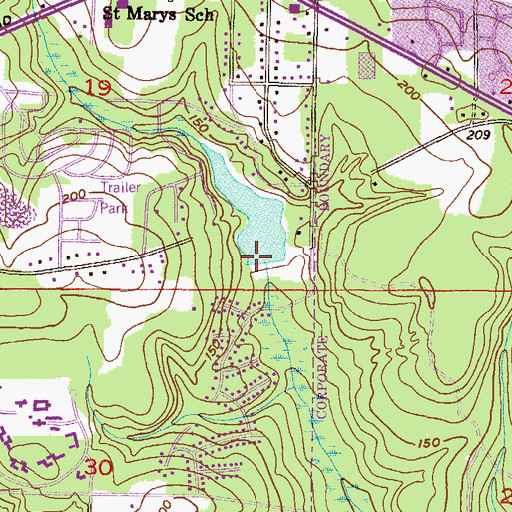 Topographic Map of Optimist Lake Dam, AL