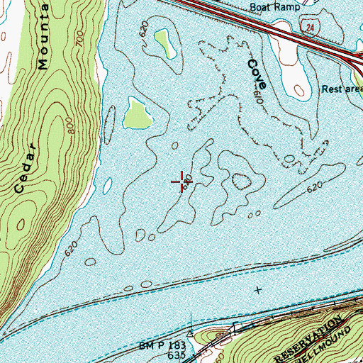 Topographic Map of Nickajack Lake, TN