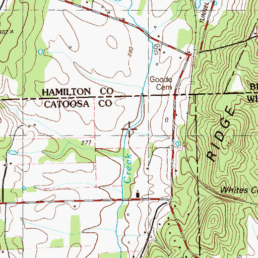 Topographic Map of Nickolson Spring Branch, TN