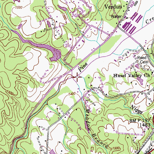 Topographic Map of Niggs Creek, TN