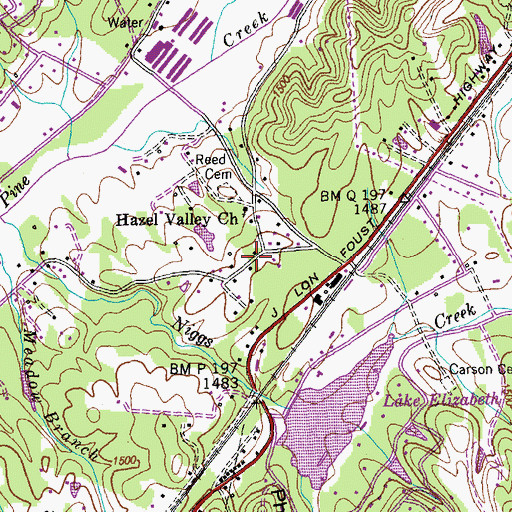 Topographic Map of Niggs Creek School, TN