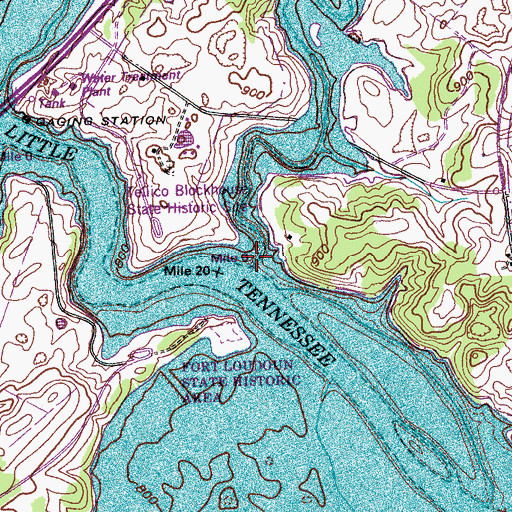 Topographic Map of Ninemile Creek, TN
