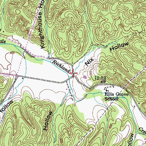Topographic Map of Nix Hollow, TN