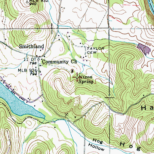 Topographic Map of Nixon Spring, TN