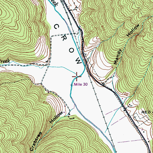Topographic Map of No Business Creek, TN