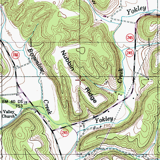 Topographic Map of Nobbin Ridge, TN