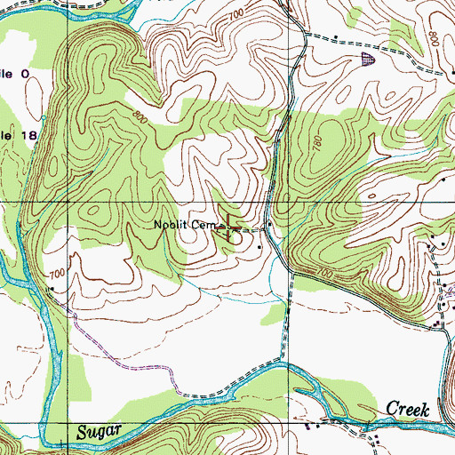 Topographic Map of Noblit Cemetery, TN
