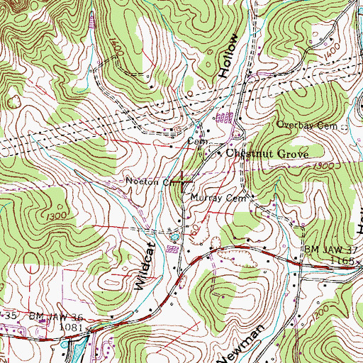 Topographic Map of Noeton Church, TN