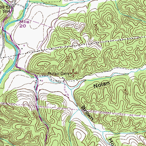 Topographic Map of Nolan Cemetery, TN