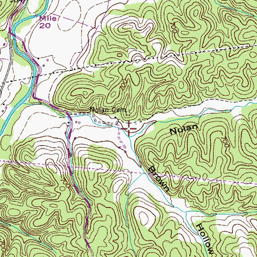Topographic Map of Nolan Hollow, TN