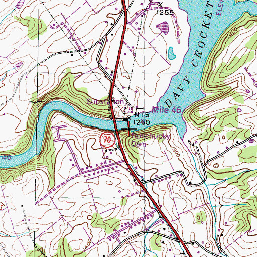 Topographic Map of Nolichucky Dam, TN