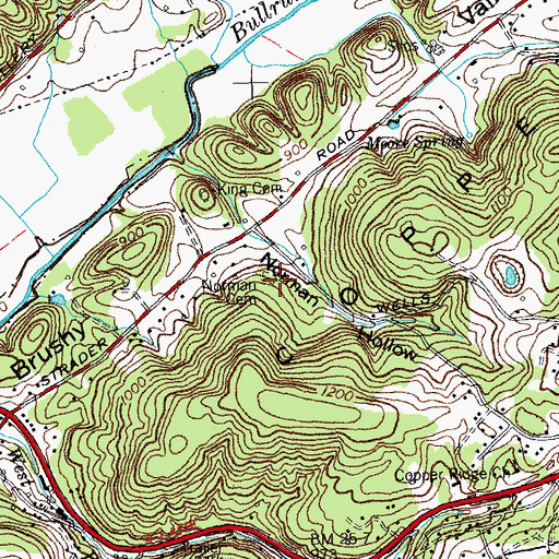 Topographic Map of Norman Cemetery, TN