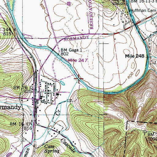Topographic Map of Norman Creek, TN