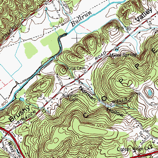Topographic Map of Norman Hollow, TN