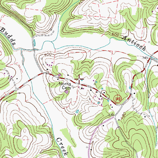 Topographic Map of Norris Cemetery, TN