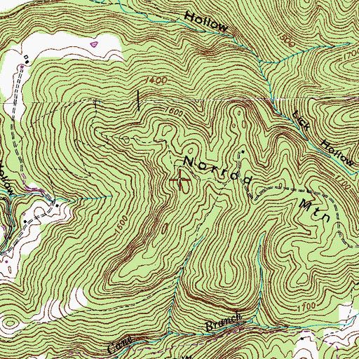 Topographic Map of Norrod Mountain, TN