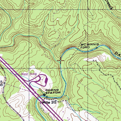 Topographic Map of North Creek, TN