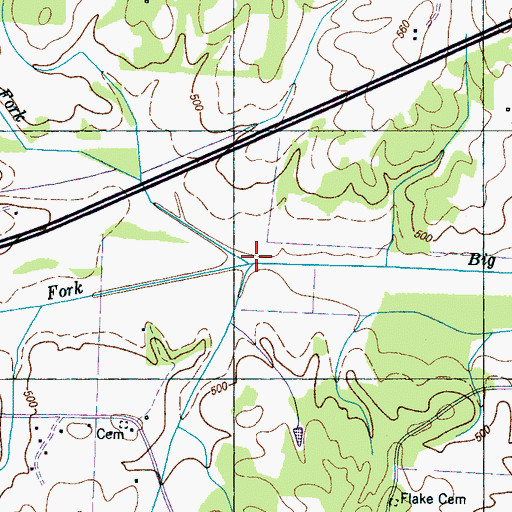 Topographic Map of North Fork Big Beaver Creek, TN