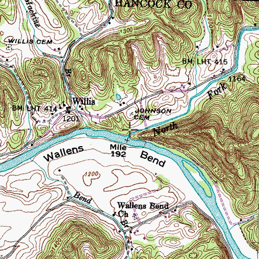 Topographic Map of North Fork Clinch River, TN