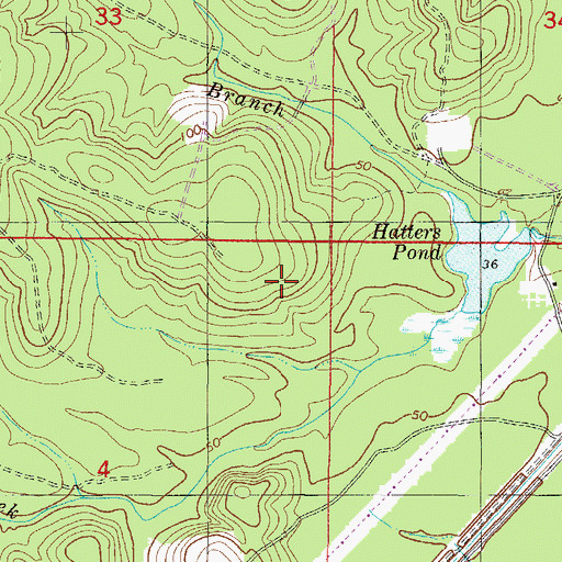 Topographic Map of Maples Lake Dam, AL