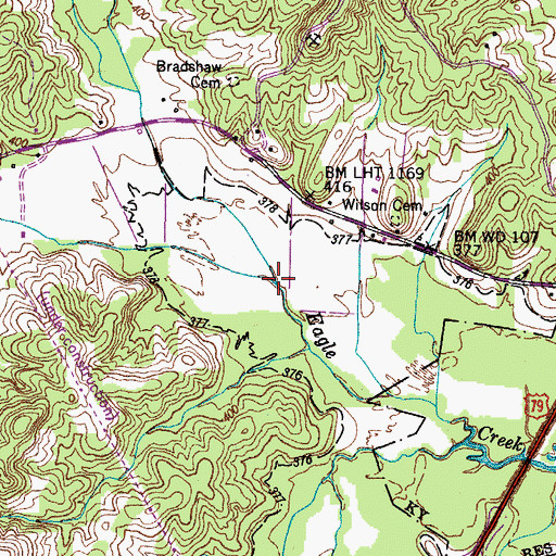Topographic Map of North Fork Eagle Creek, TN