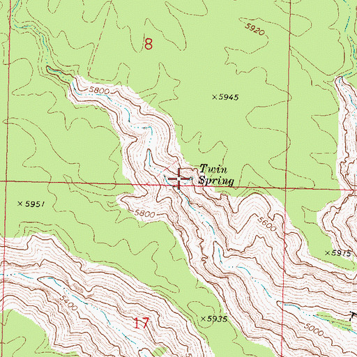 Topographic Map of Twin Spring, AZ