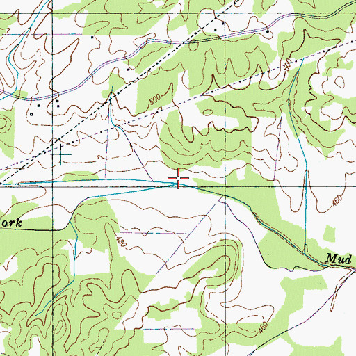 Topographic Map of North Fork Mud Creek, TN