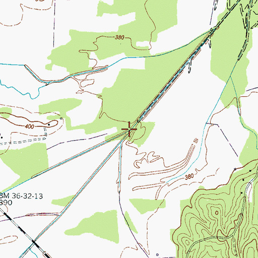 Topographic Map of North Fork Mud Creek, TN