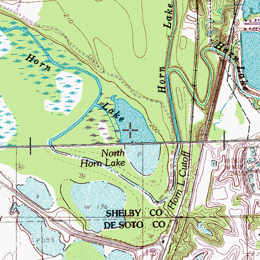 Topographic Map of North Horn Lake, TN
