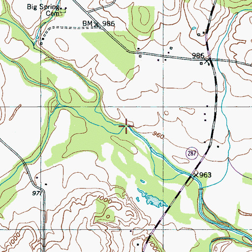 Topographic Map of North Prong Barren Fork, TN