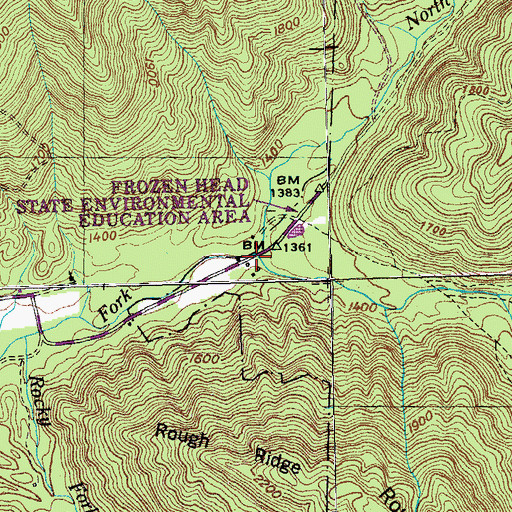 Topographic Map of North Prong Flat Fork, TN