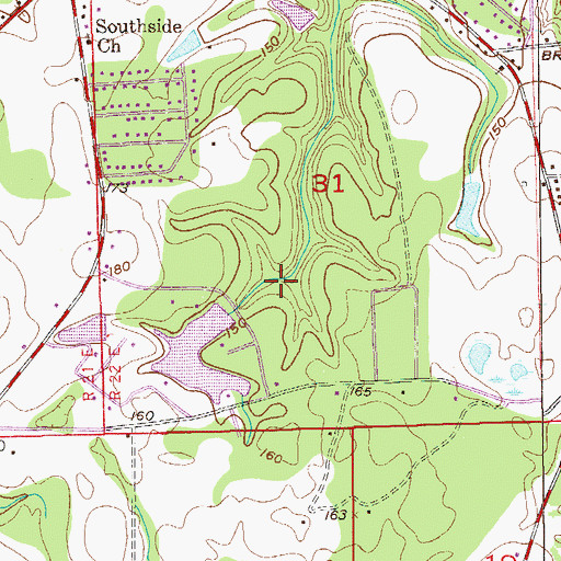 Topographic Map of Lakeside Estates Dam, AL