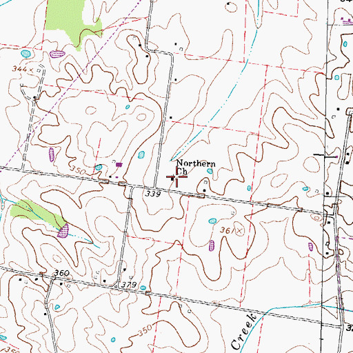 Topographic Map of Northern Church, TN