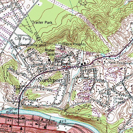 Topographic Map of Northport, TN