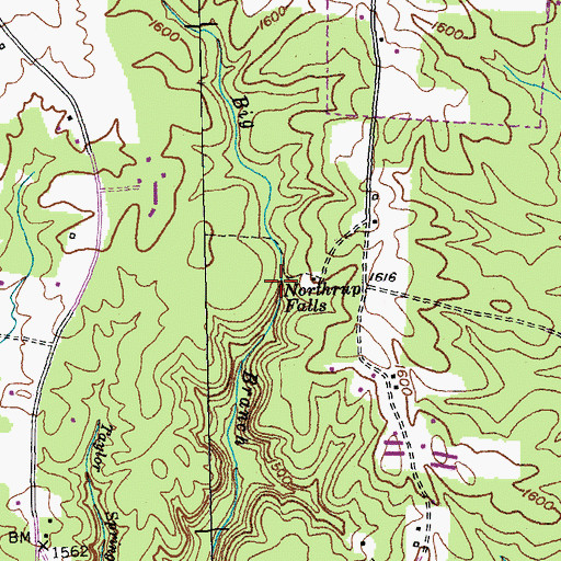 Topographic Map of Northrup Falls, TN