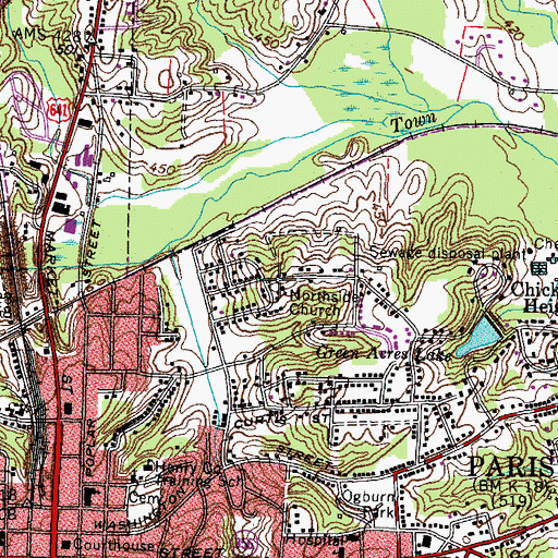 Topographic Map of Northside Church, TN