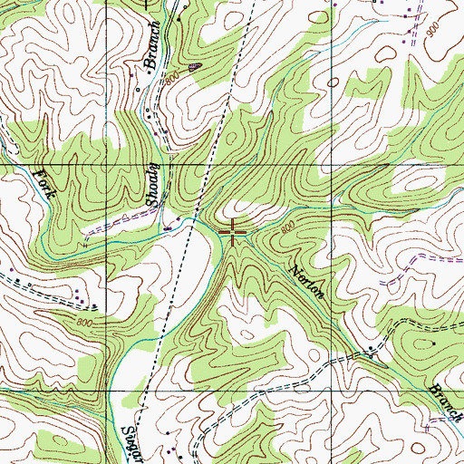 Topographic Map of Norton Branch, TN