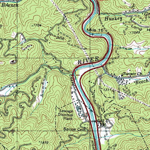 Topographic Map of Norton Creek, TN