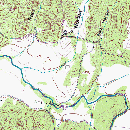 Topographic Map of Norton Hollow, TN