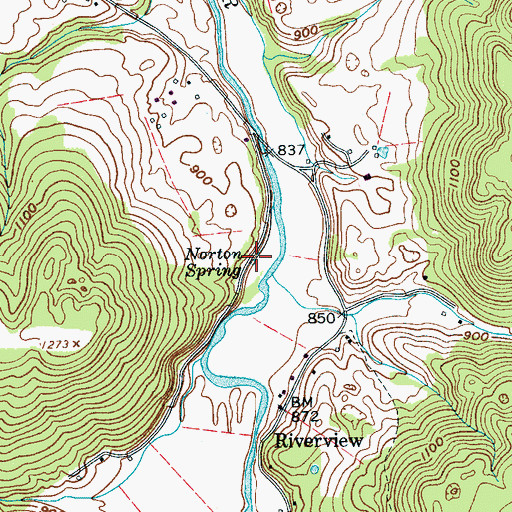 Topographic Map of Norton Spring, TN