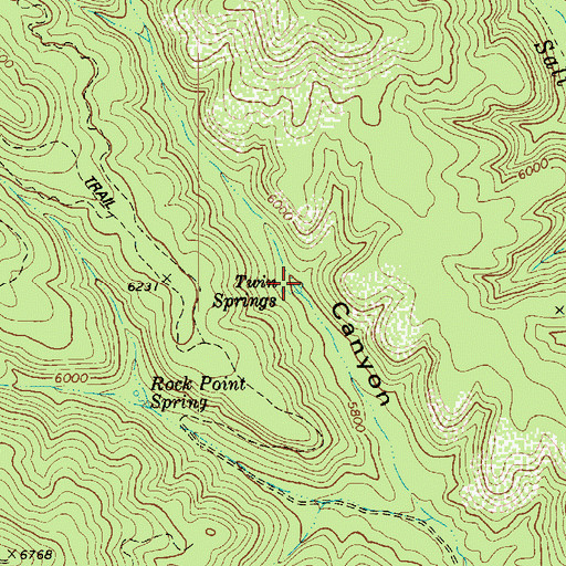 Topographic Map of Twin Springs, AZ