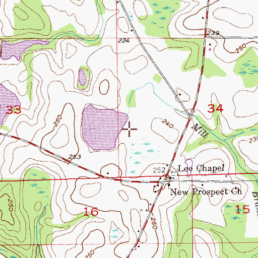 Topographic Map of Paul Kennedy Number 2 Dam, AL