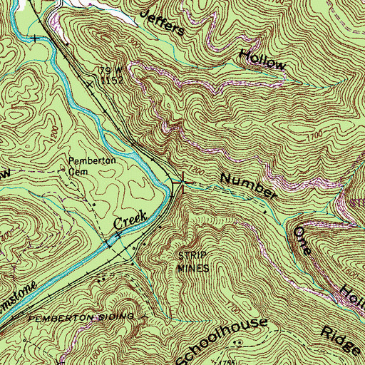 Topographic Map of Number One Hollow, TN