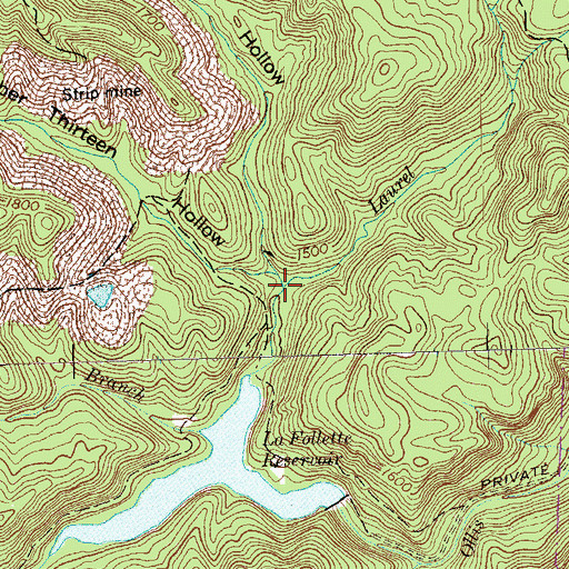 Topographic Map of Number Thirteen Hollow, TN