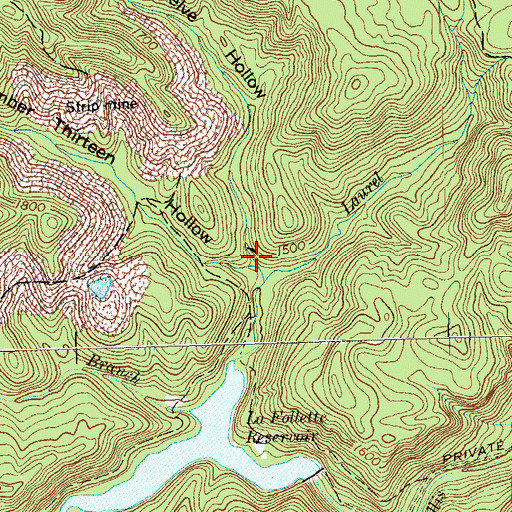 Topographic Map of Number Twelve Hollow, TN